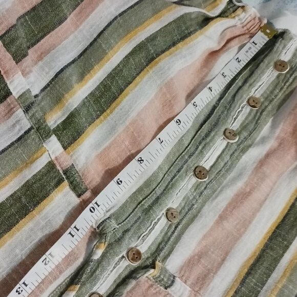 Blue Island Strapless Cotton Striped Hi-low Dress Tie Waist Size S‎ - Picture 10 of 14